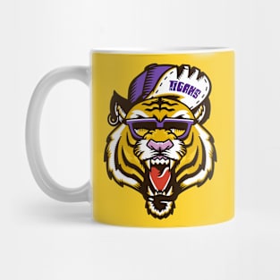 Rad Tiger Head in Purple and Gold Mug